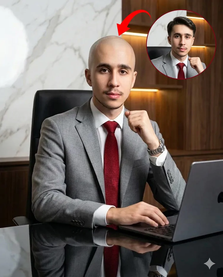 با این پرامپت عکس کچل شو! ببین سرت رو تاس کنی چه شکلی میشی؟